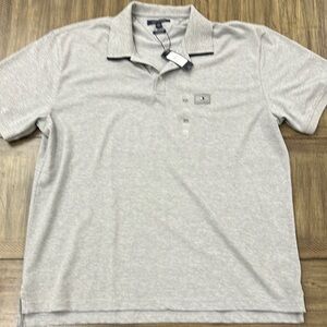 Tommy Hilfiger Gray Polo Shirt Soft Knit Short-Sleeved
